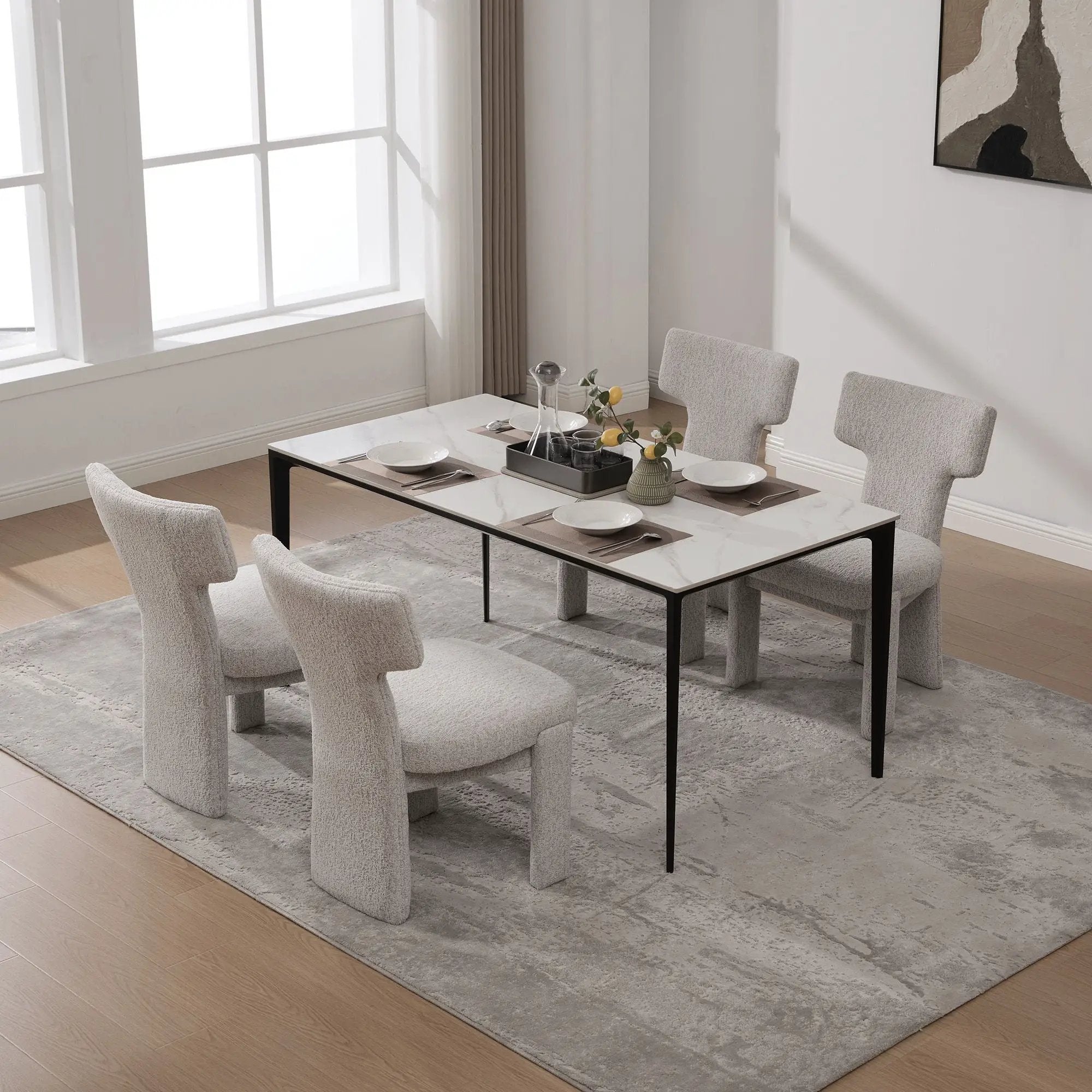 Armless Curved Back Accent Chairs by Unique Piece Furniture
