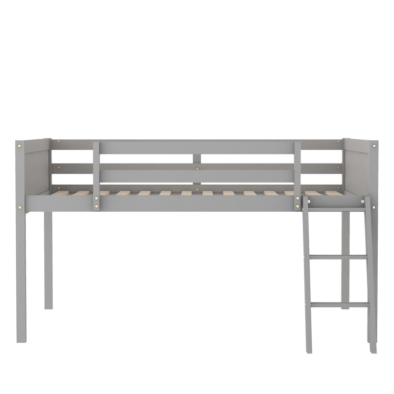 Low Loft Bed With Adjustable Ladder