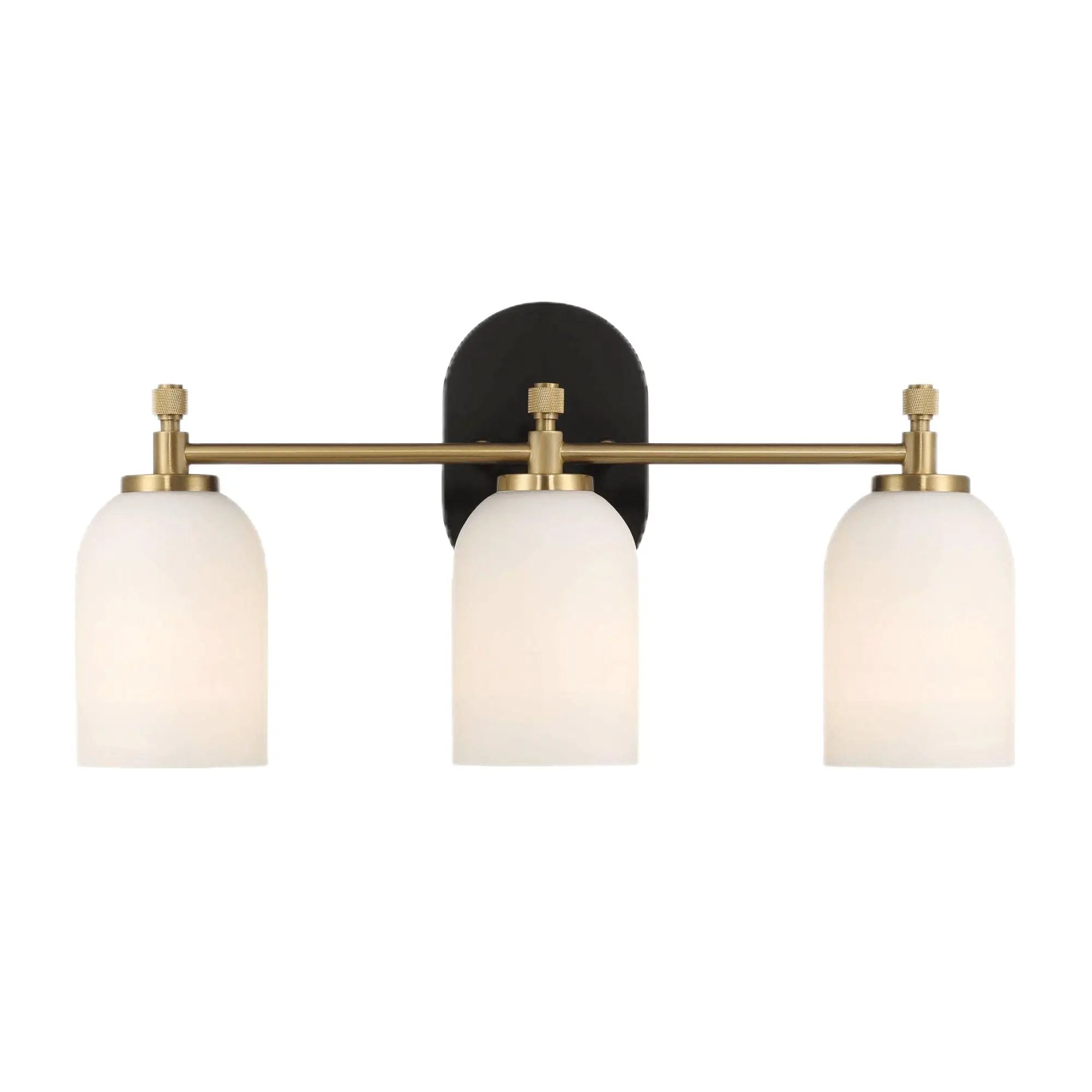 Meadows - 3 Lights Vanity Brush Bathroom Wall Light For Bathroom Over Mirror - Black / Gold / White by HouseOfZazla