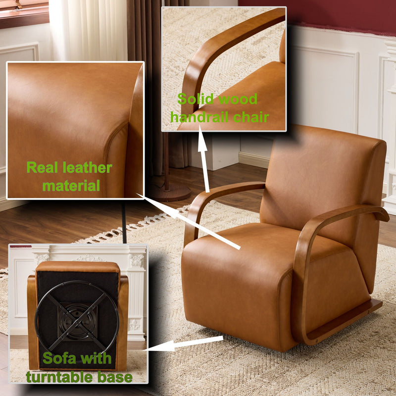 Swivel Accent Rotatable Ergonomic Single Chair For Living Room by HouseOfZazla