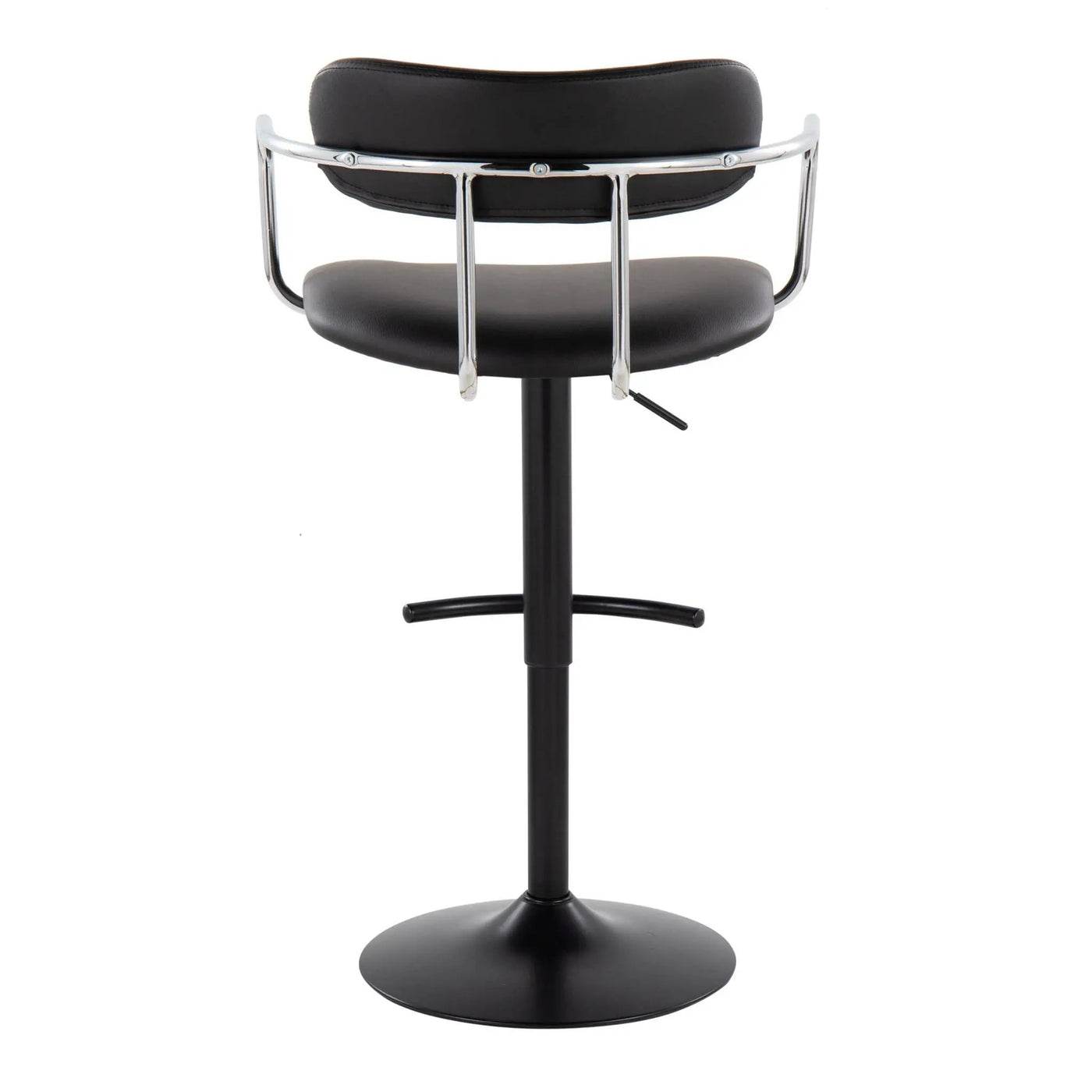 Demi - Contemporary Adjustable Height Barstool With Swivel With Rounded T Footrest (Set of 2) by HouseOfZazla