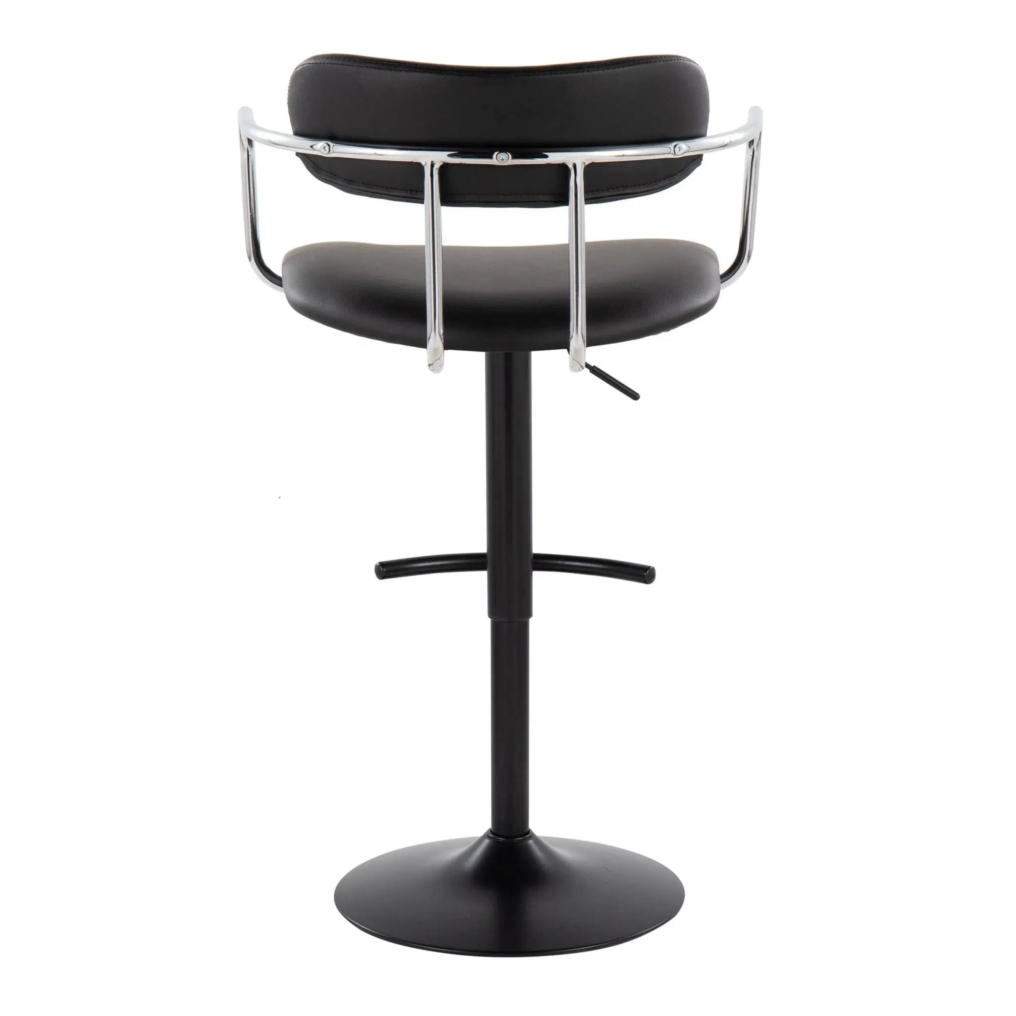 Demi - Contemporary Adjustable Height Barstool With Swivel With Rounded T Footrest (Set of 2) by HouseOfZazla