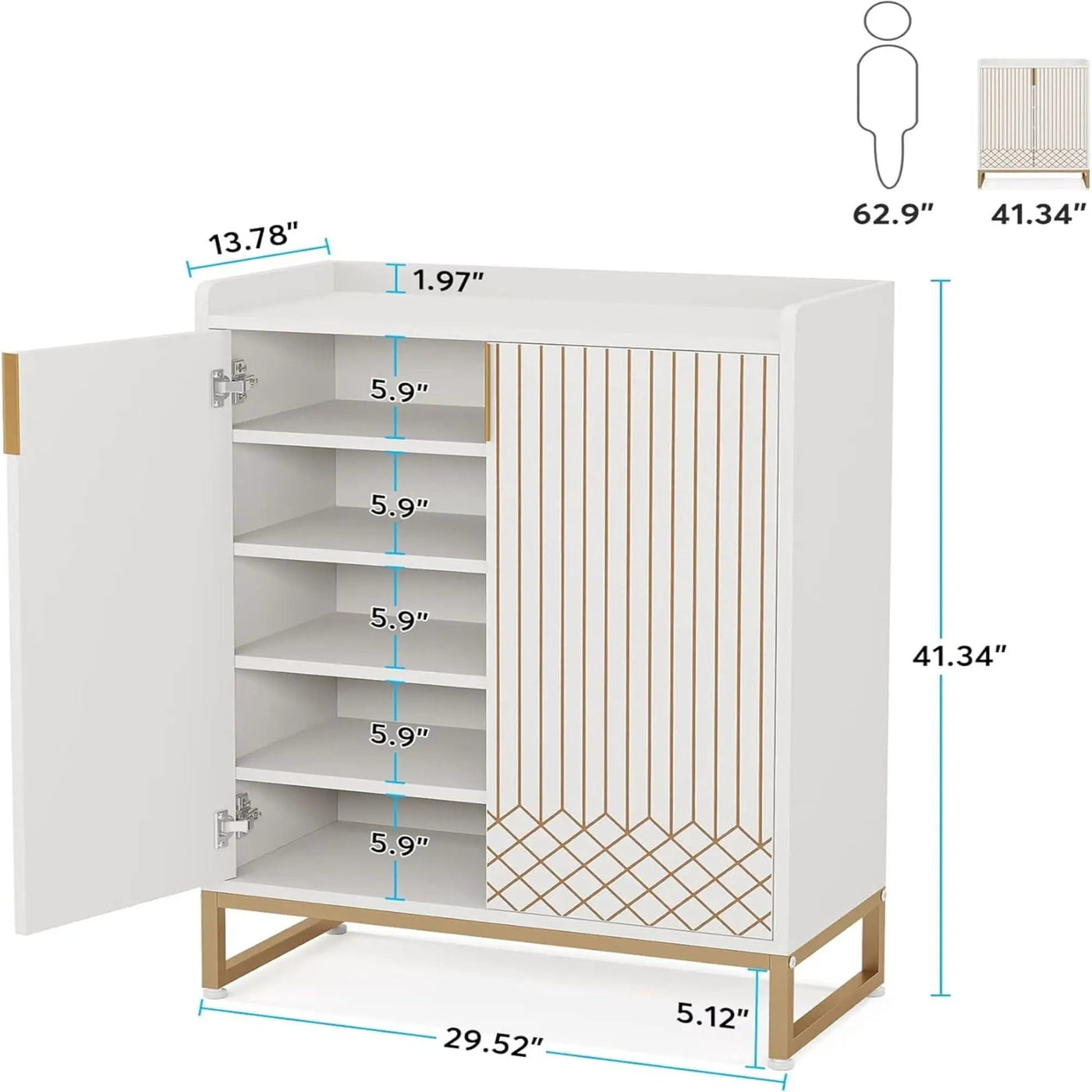 5 Tiers Shoe Storage Organizer With Doors by HouseOfZazla