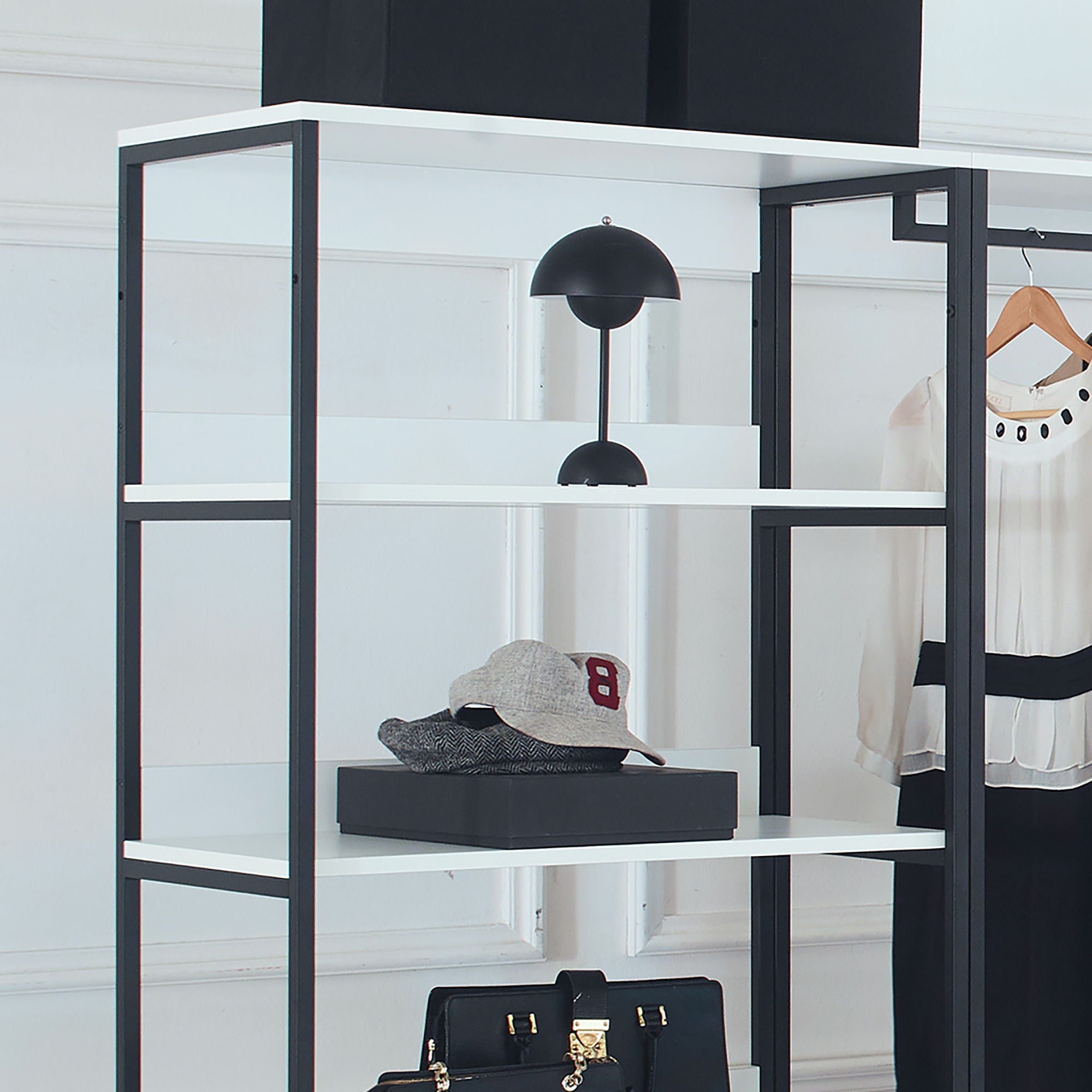Fiona - Freestanding Walk-In Closet System, Extra Storage Space - White by HouseOfZazla