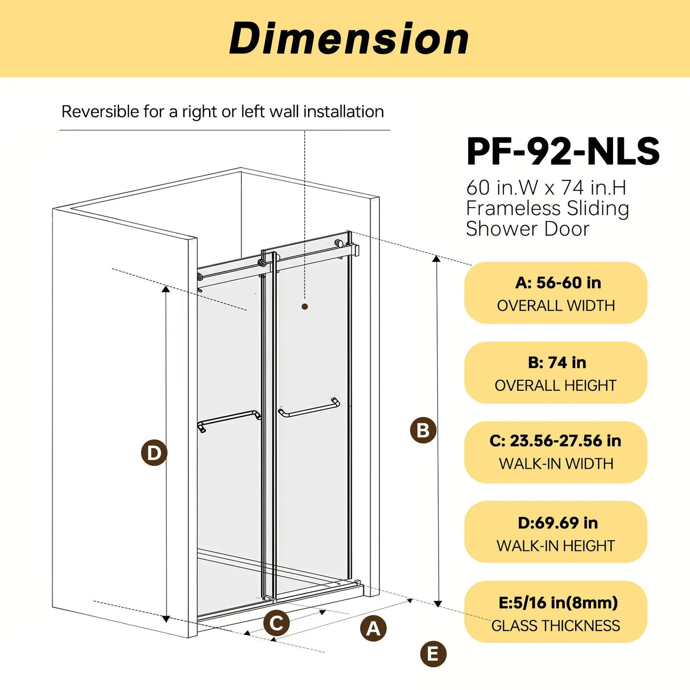 Frameless Double Sliding Shower Door by HouseOfZazla