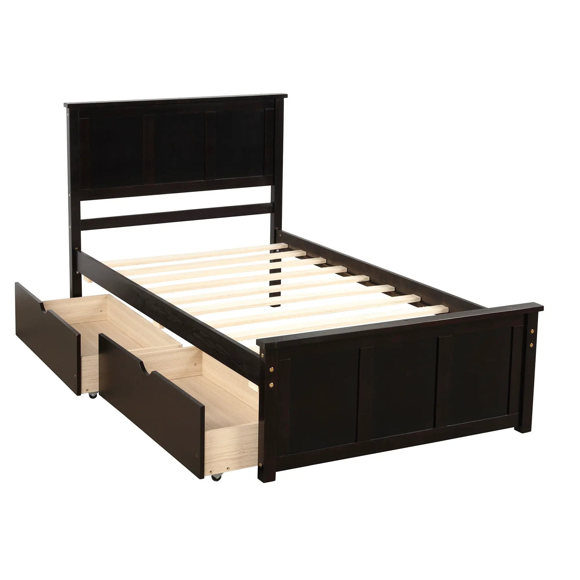 Platform Storage Bed With 2 Wheel Base Drawers by Unique Piece Furniture