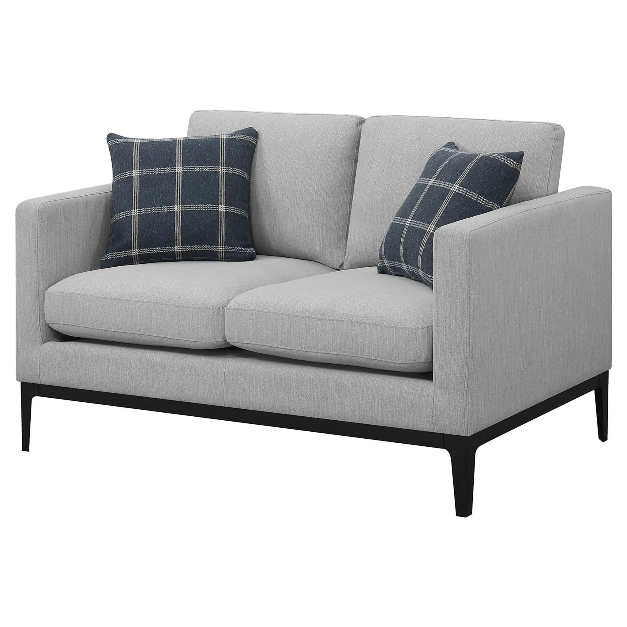 Saba - Cushion Back Loveseat With Pillow Top Arms - Light Gray by HouseOfZazla