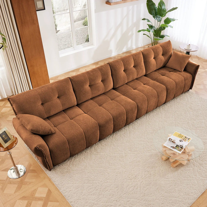 Modern Sofa & Pillows, Textured Cover, High Rebound Cushions by HouseOfZazla