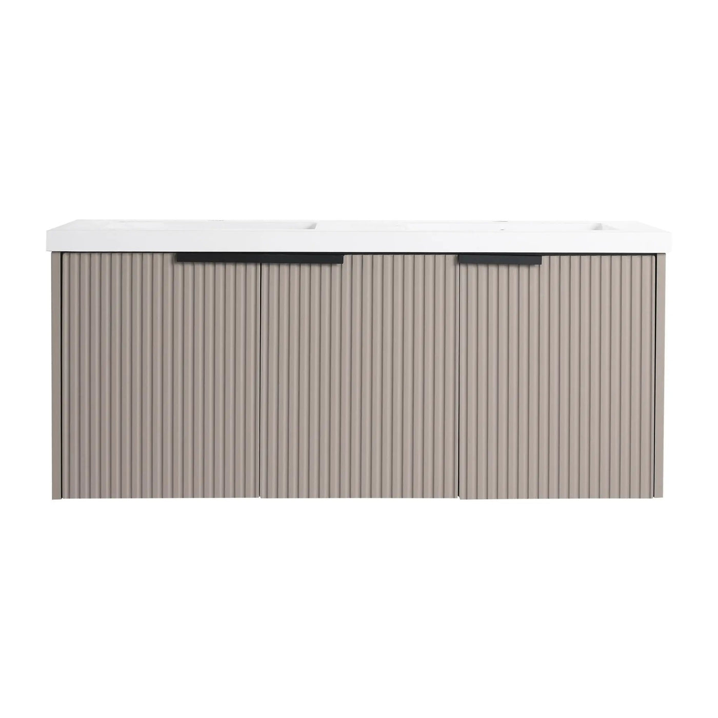 Contemporary Wall Mounted Bathroom Vanity With Resin Double Sink by HouseOfZazla