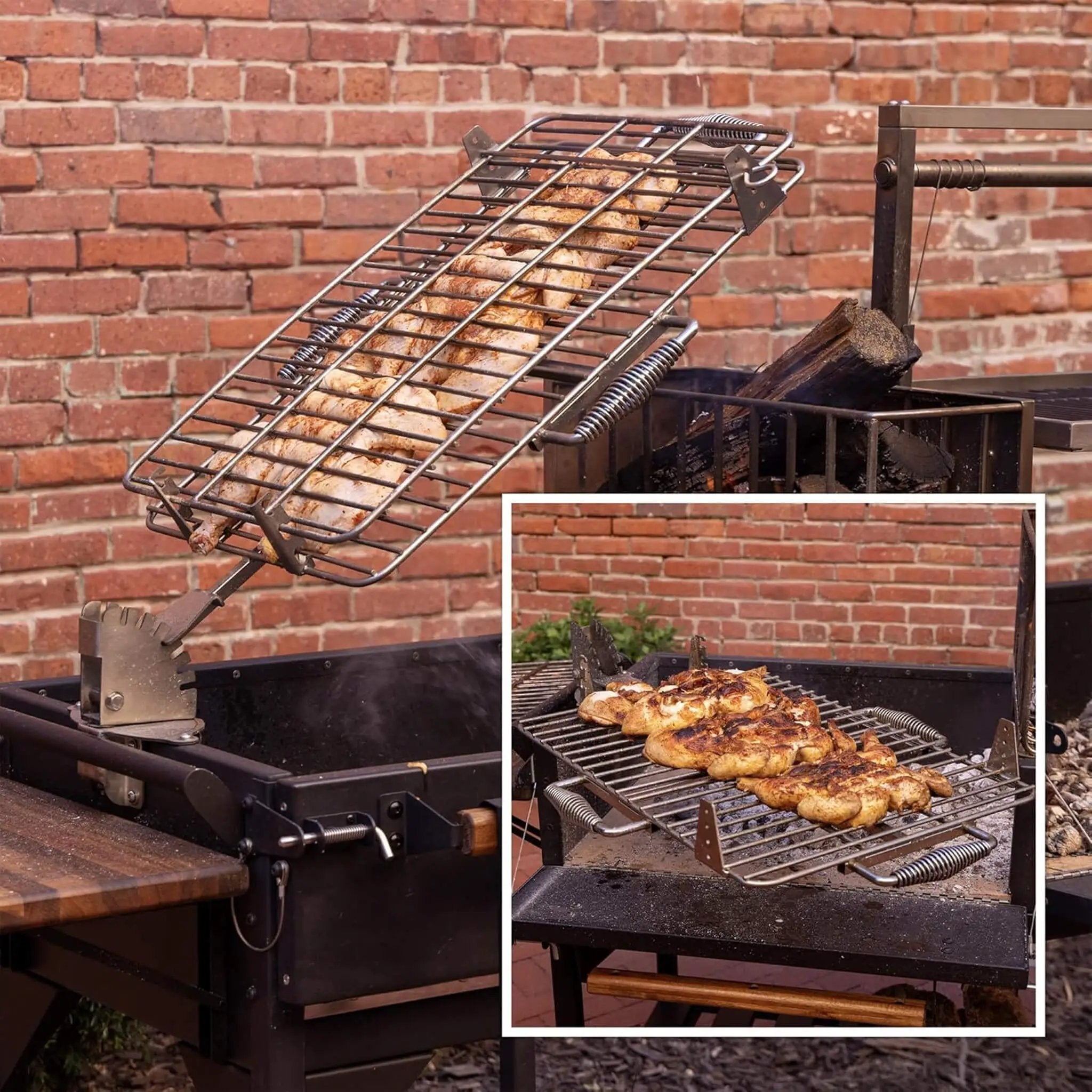 [09X02FT] Extra-Large Argentine Santa Maria Wood Fire And Charcoal BBQ Grill With Brasero (SAK75186) by SAKSBY WHOLESALE