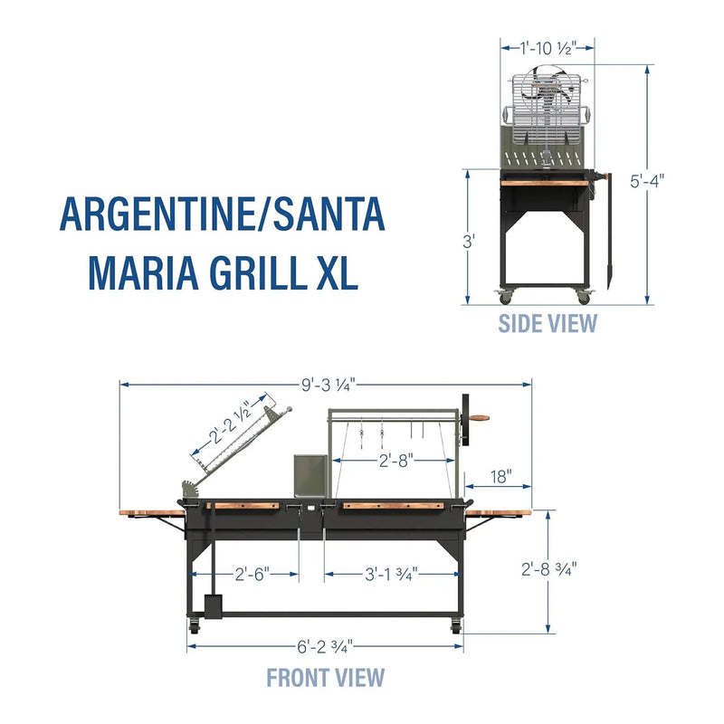 [09X02FT] Extra-Large Argentine Santa Maria Wood Fire And Charcoal BBQ Grill With Brasero (SAK75186) by SAKSBY WHOLESALE