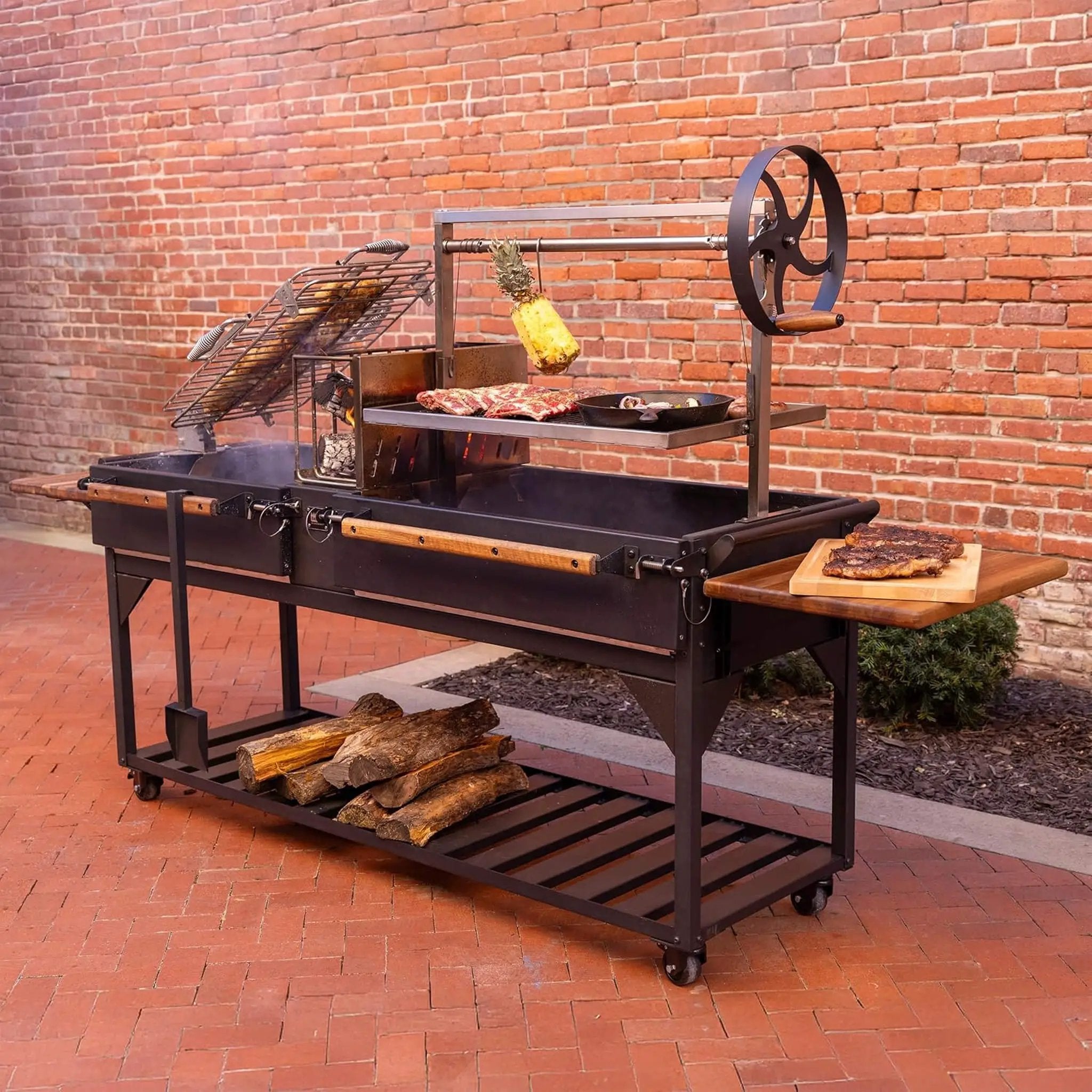 [09X02FT] Extra-Large Argentine Santa Maria Wood Fire And Charcoal BBQ Grill With Brasero (SAK75186) by SAKSBY WHOLESALE