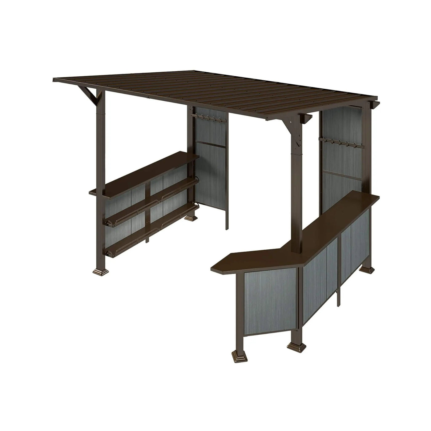 [09X10FT] Alora Premium Outdoor Hardtop Grill Gazebo With Shelves (SAK90431) by SAKSBY WHOLESALE