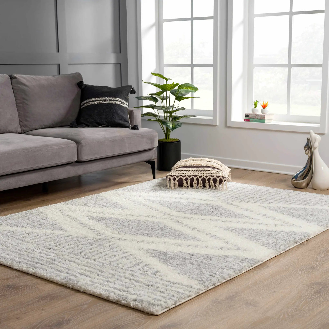Trunding Plush Area Rug in Gray by Boutique Rugs