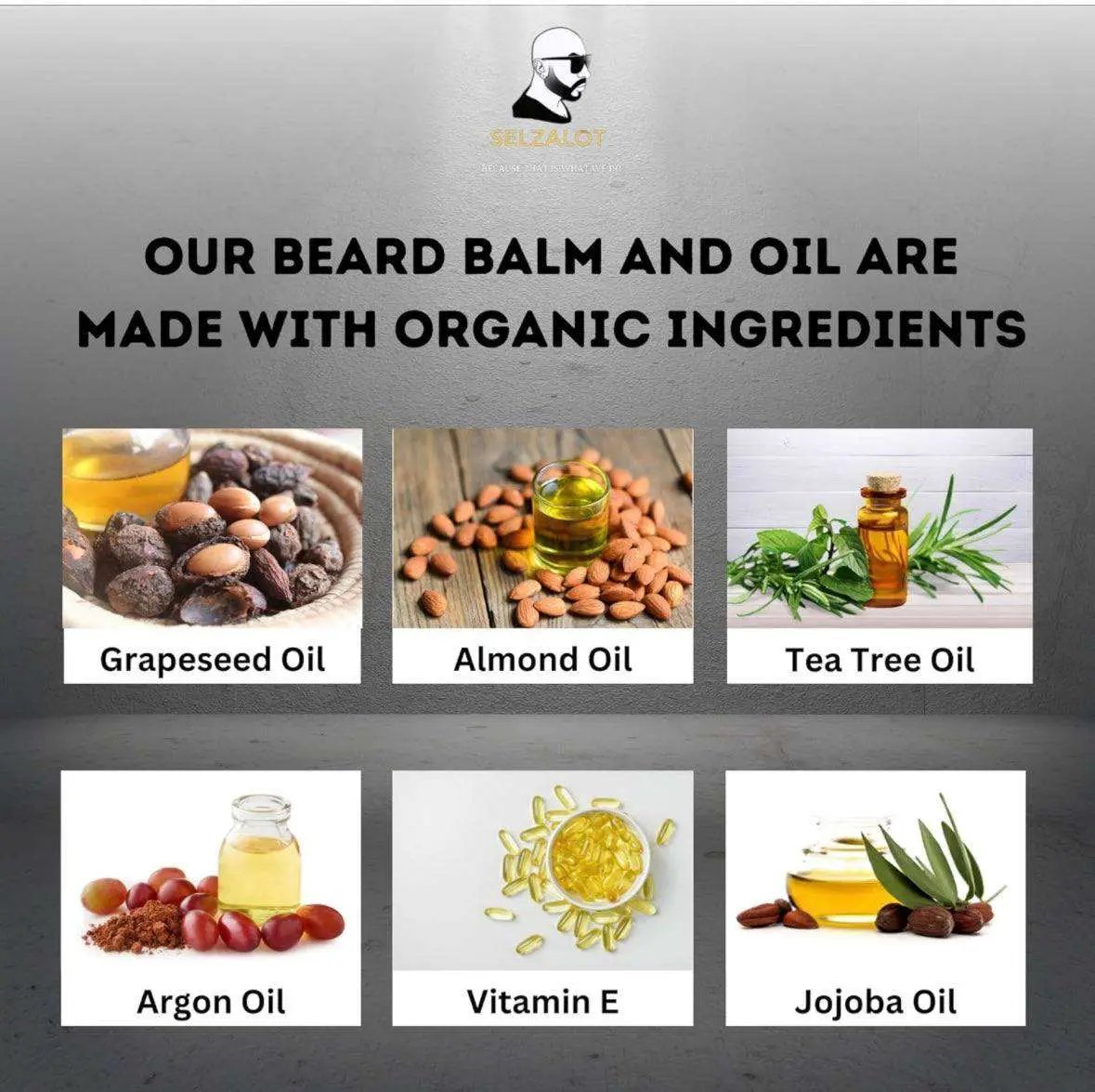 SELZALOT Beard Growth Kit Facial Hairs Men's Grooming Set 7 Pieces Beard Products with Oil, Serum, Balm, Shampoo, Comb, Brush and Hand Beard Care Kit for Men Men Self Care by Selzalot
