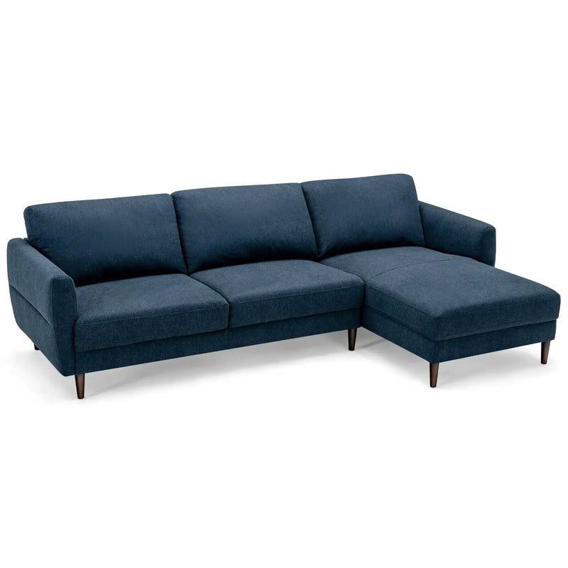 L-Shaped Fabric Sectional Sofa with Chaise Lounge and Solid Wood Legs by DirectDeals