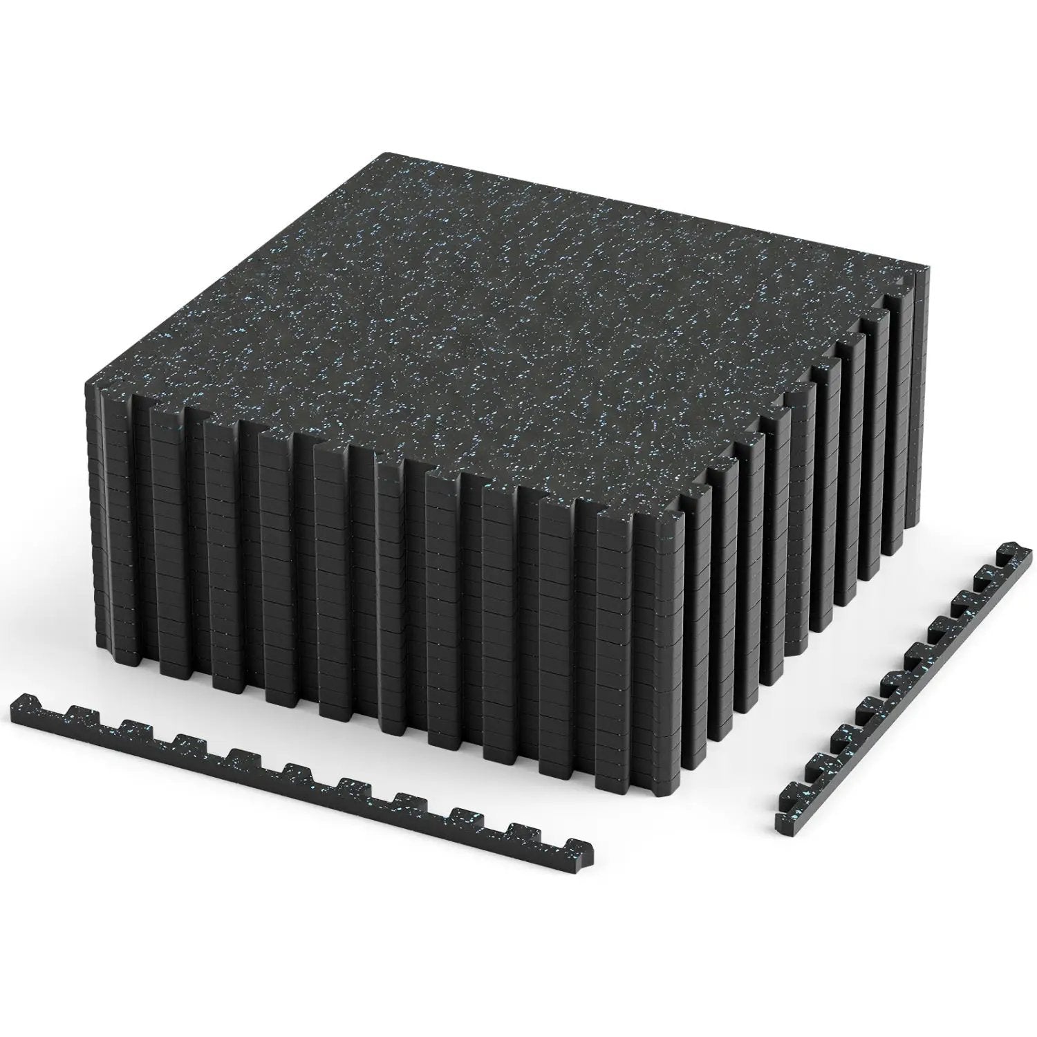 Interlocking Rubber Exercise Mat 70 Sq Ft with Borders by DirectDeals