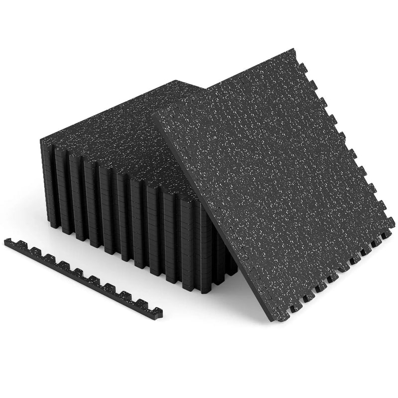 Interlocking Rubber Exercise Mat 48 Sq Ft with Borders by DirectDeals