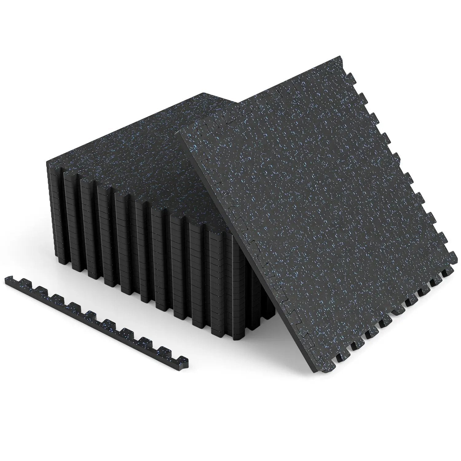 Interlocking Rubber Exercise Mat 48 Sq Ft with Borders by DirectDeals