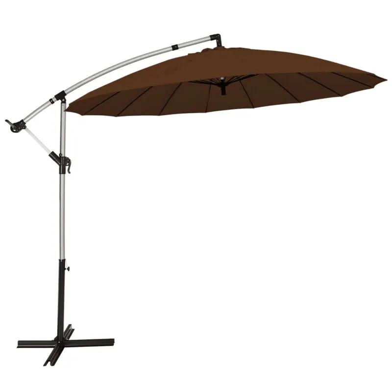 10 Feet Patio Offset Umbrella Market Hanging Umbrella for Backyard Poo