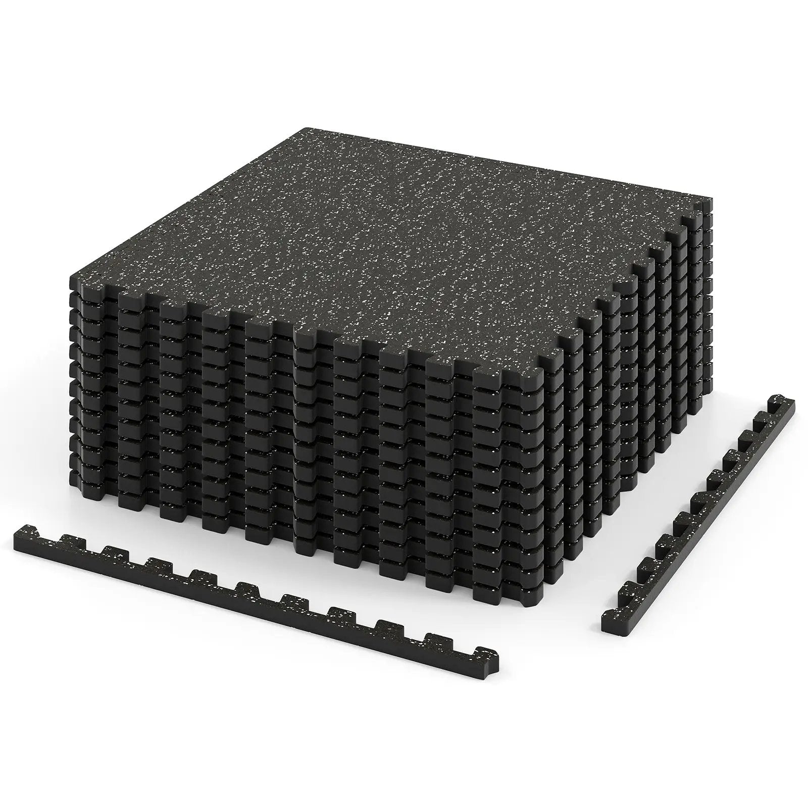 0.79 inch Thick Rubber Top Exercise Mat 48 Sq Ft with Boarders by DirectDeals