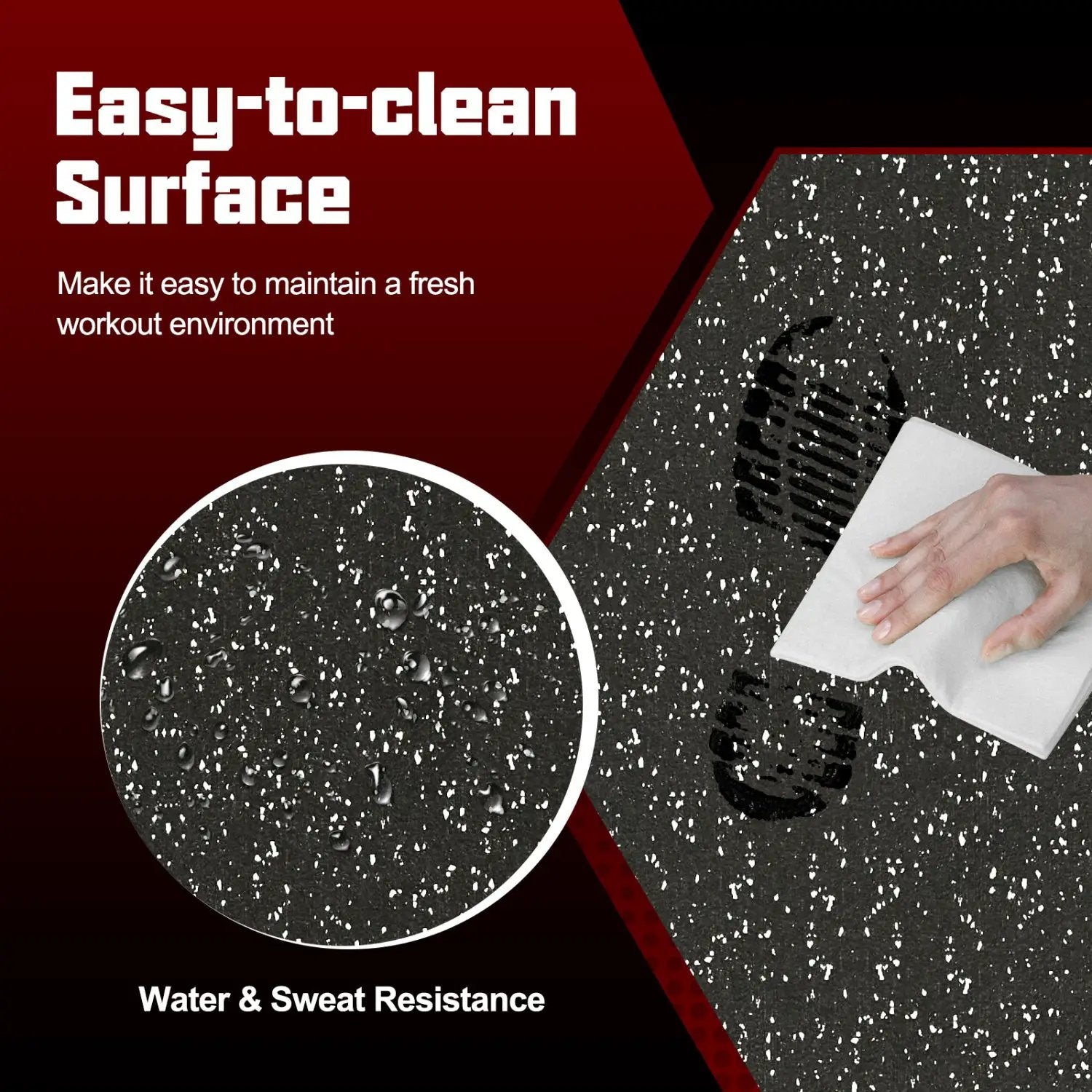 Interlocking Rubber Exercise Mat 48 Sq Ft with Borders by DirectDeals