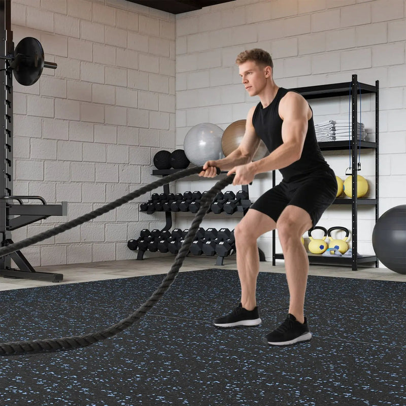 Interlocking Rubber Exercise Mat 48 Sq Ft with Borders by DirectDeals