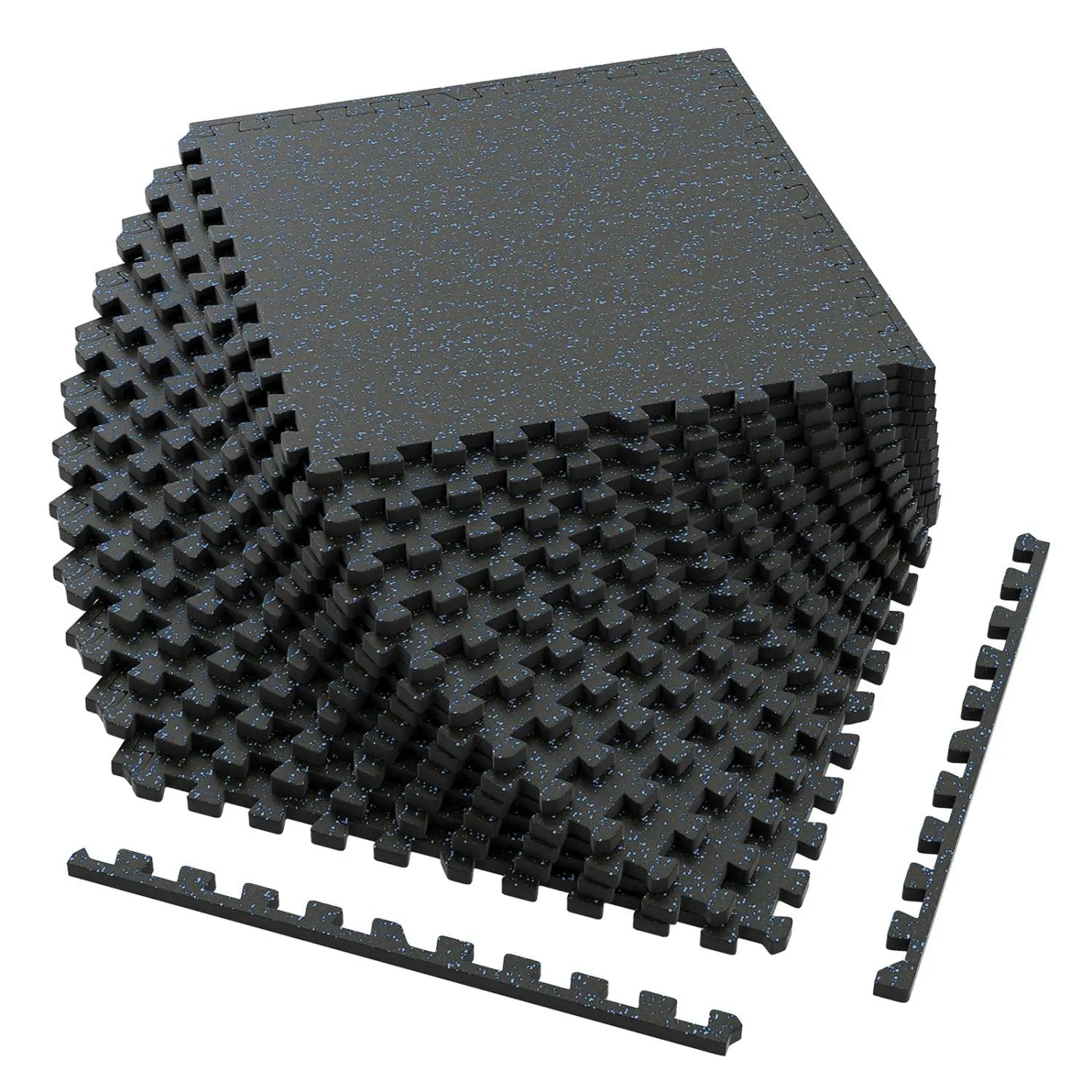 Interlocking Rubber Exercise Mat 48 Sq Ft with Borders by DirectDeals