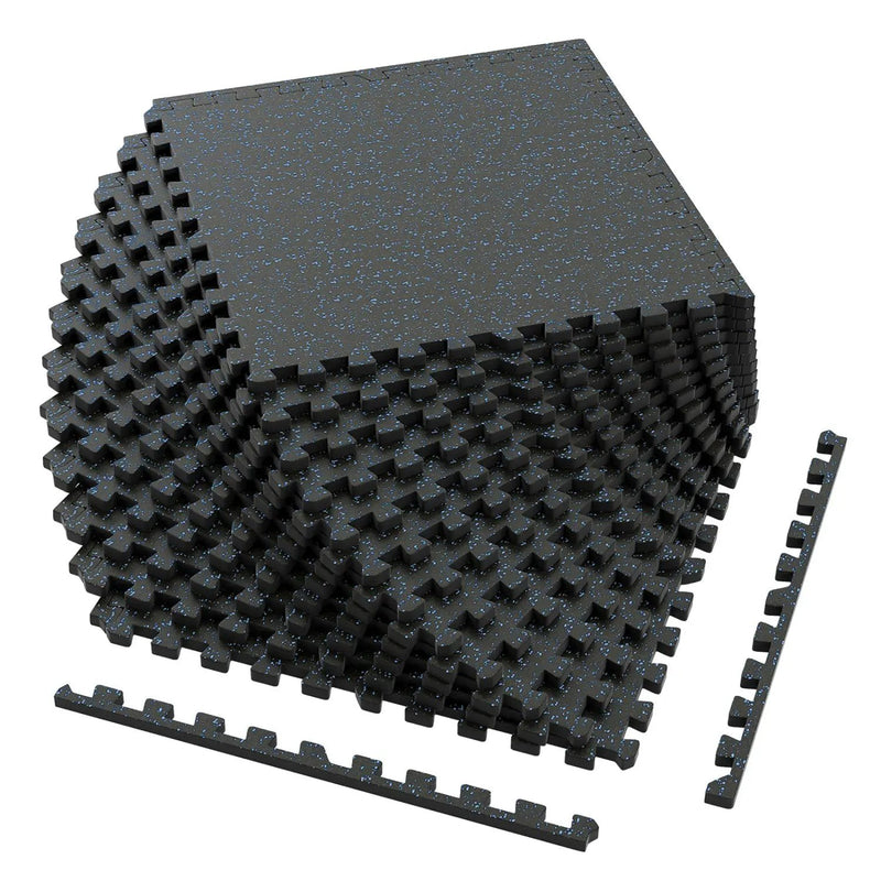 Interlocking Rubber Exercise Mat 48 Sq Ft with Borders by DirectDeals