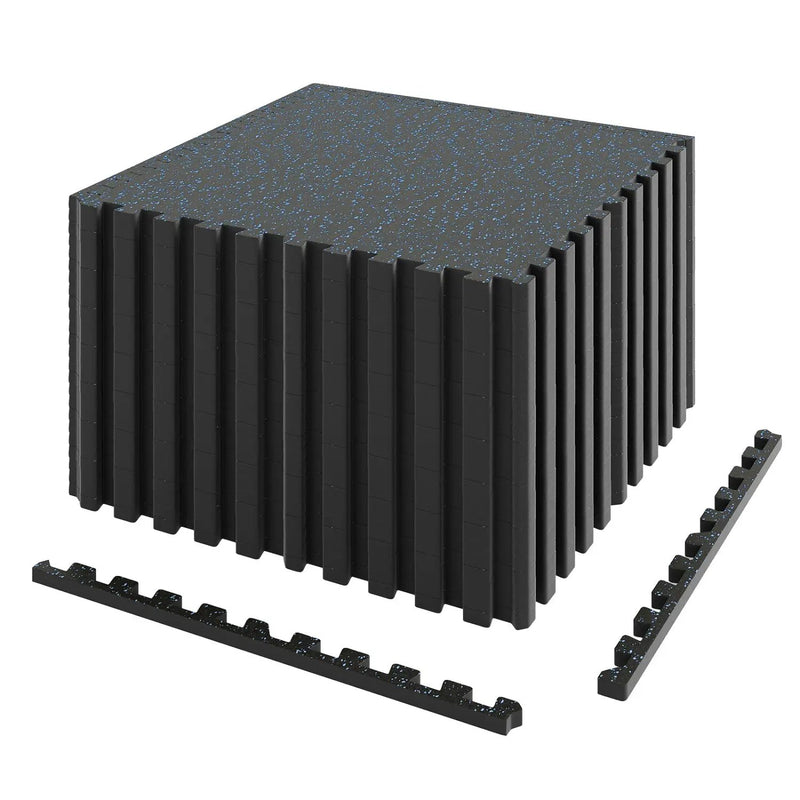 Interlocking Rubber Exercise Mat 48 Sq Ft with Borders by DirectDeals