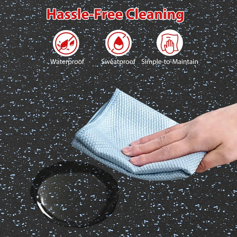 Interlocking Rubber Exercise Mat 48 Sq Ft with Borders by DirectDeals