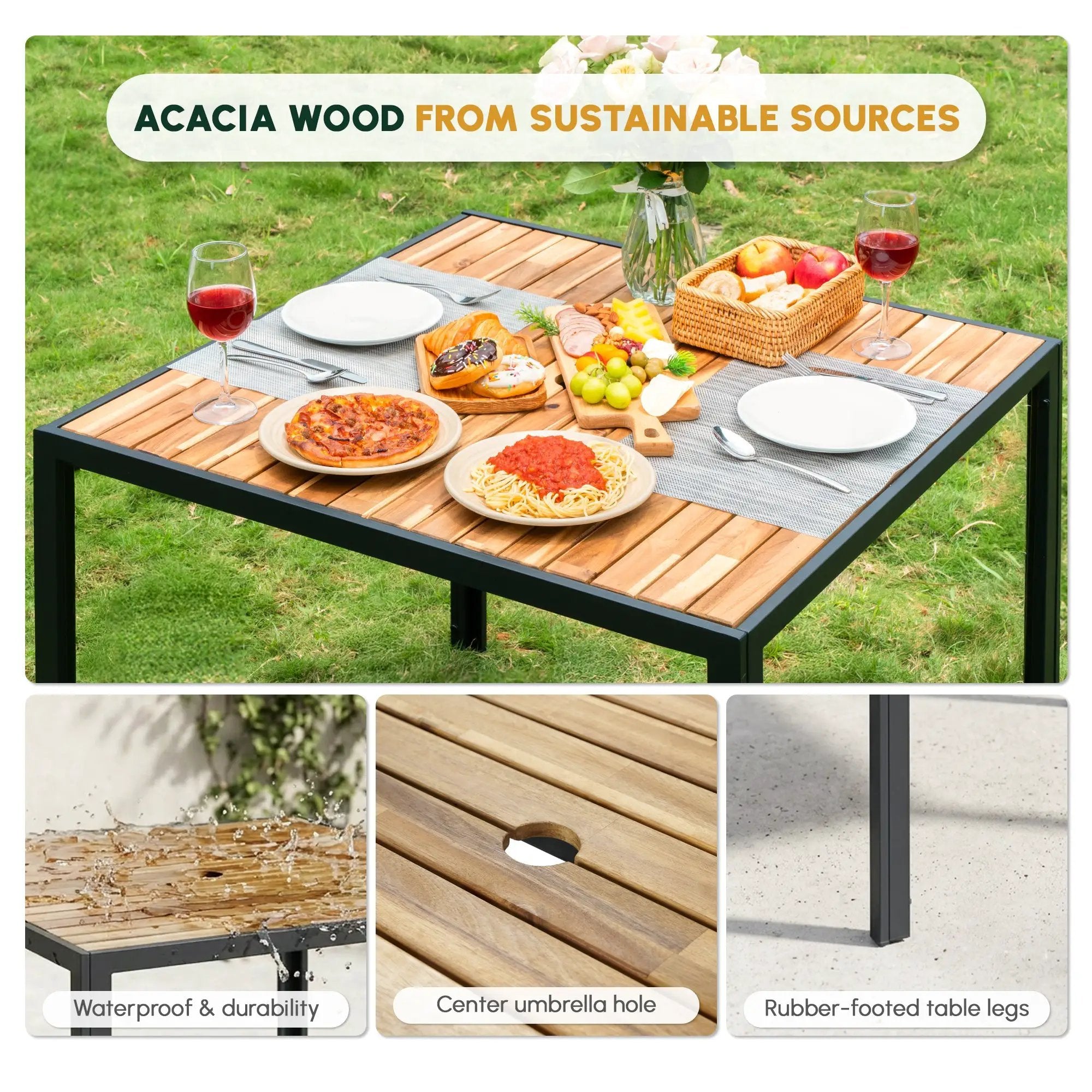All Weather 5-Piece Patio Dining Table Set by HouseOfZazla