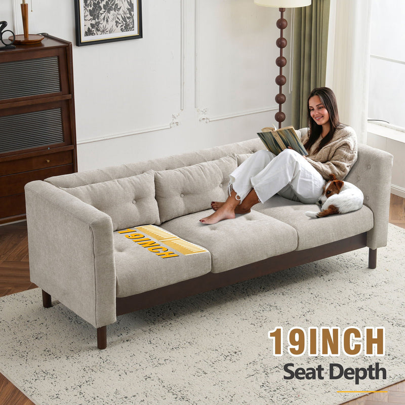 Upholstered Sofa Modern 3 Seater Sofa Couch With Tufted Design For Living Room by HouseOfZazla