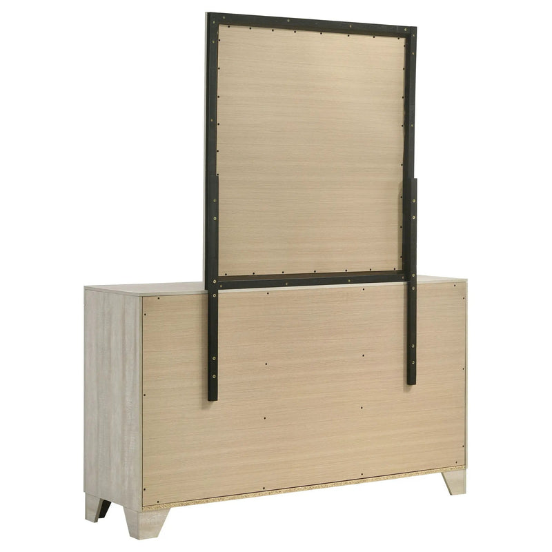 Trenton 6-drawer Bedroom Dresser With Mirror Rustic Cream by Unique Piece Furniture