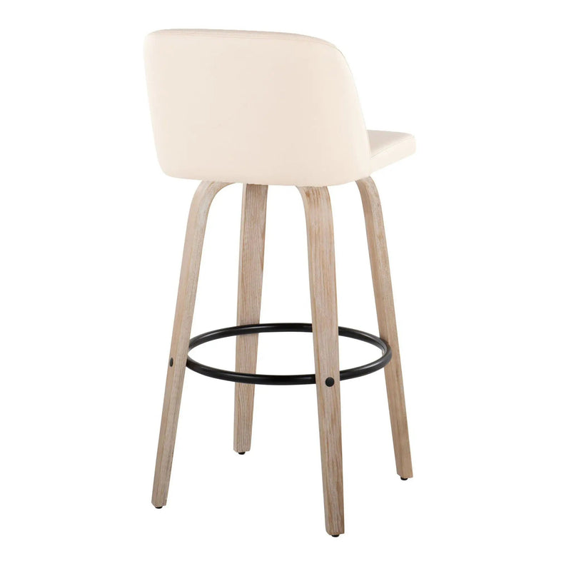 Toriano - Mid-Century Modern Fixed Height BarStool With Round Footrest (Set of 2) by Unique Piece Furniture
