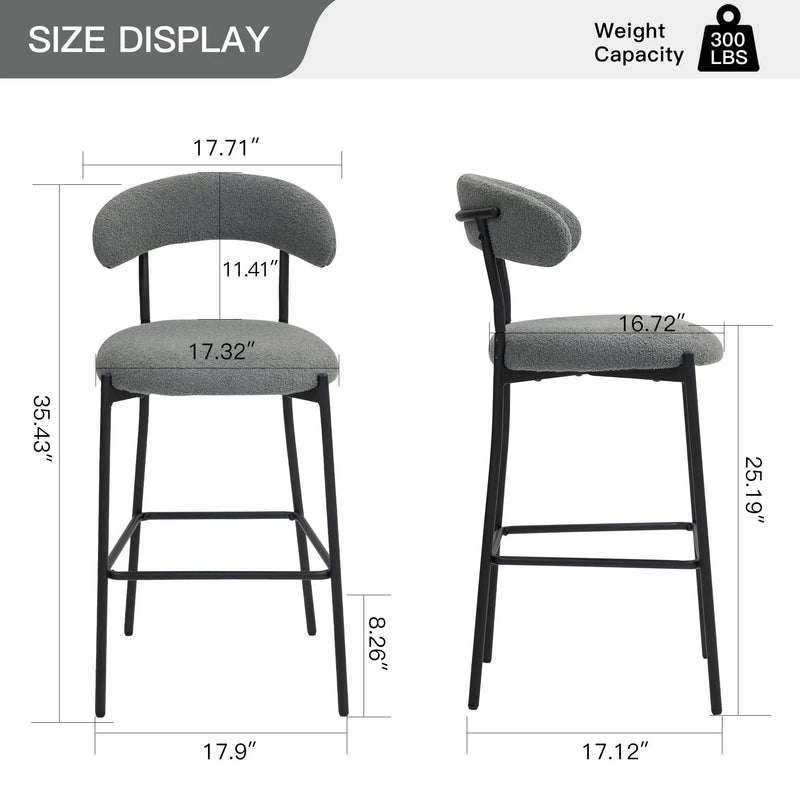 Counter Height Bar Stools With Powder Coating Base And Footrest by Unique Piece Furniture