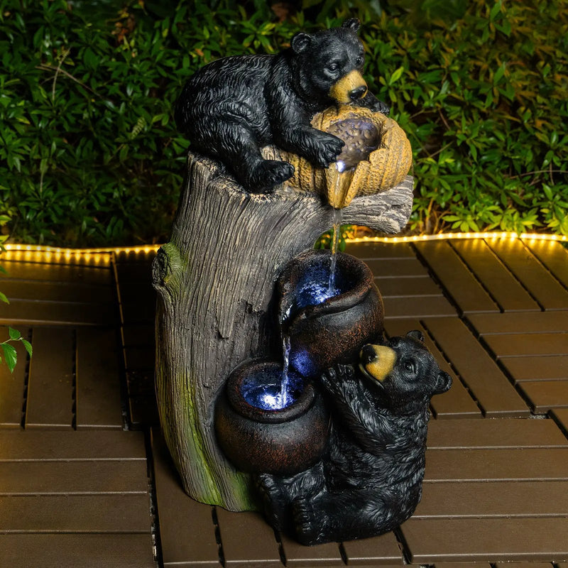 Bear Outdoor Water Fountain with LED Lights by HouseOfZazla