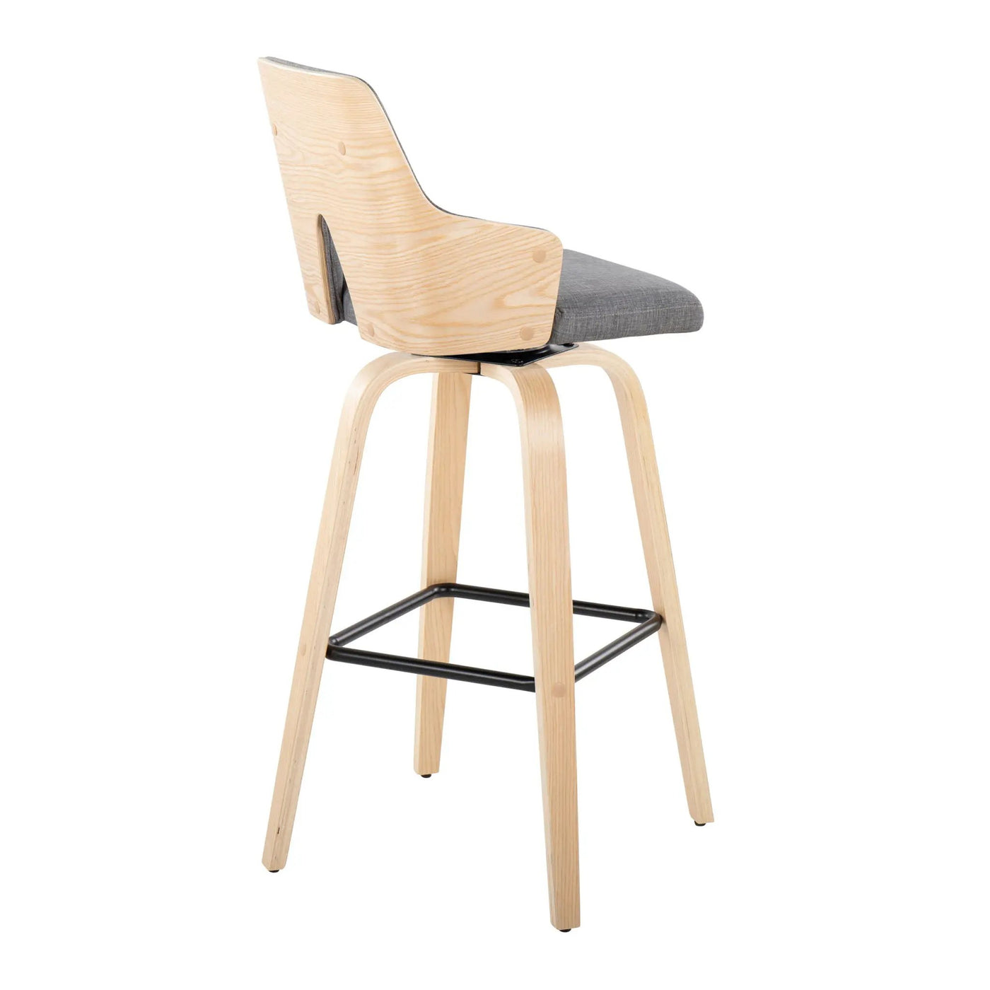 Stella - Contemporary Fixed Height Barstool With Swivel Square Footrest (Set of 2) by HouseOfZazla