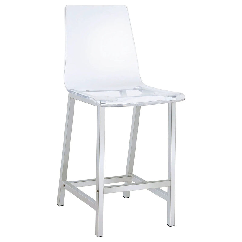 Counter Height Stools With Curved Back Design (Set of 2) - Clear by HouseOfZazla