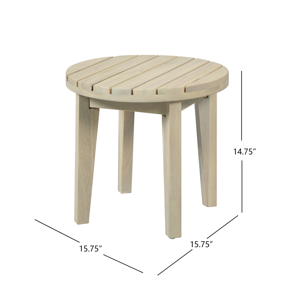 16" Square Acacia Wood Outdoor Side Table with Weather-Resistant Finish, photo 8 of 10