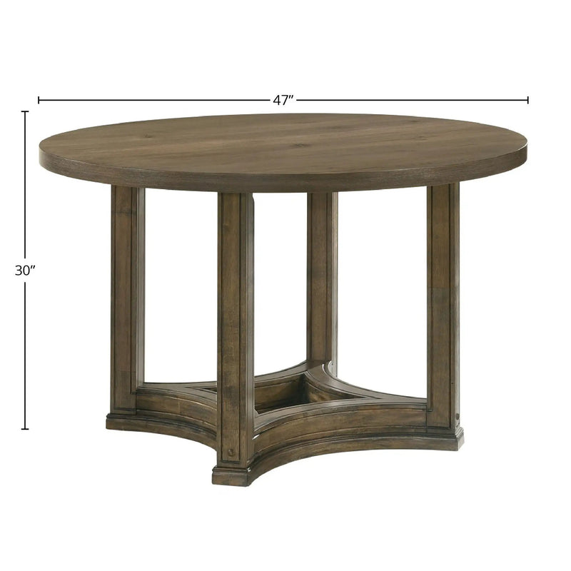 Parfield Weathered Round Dining Table - Oak by HouseOfZazla
