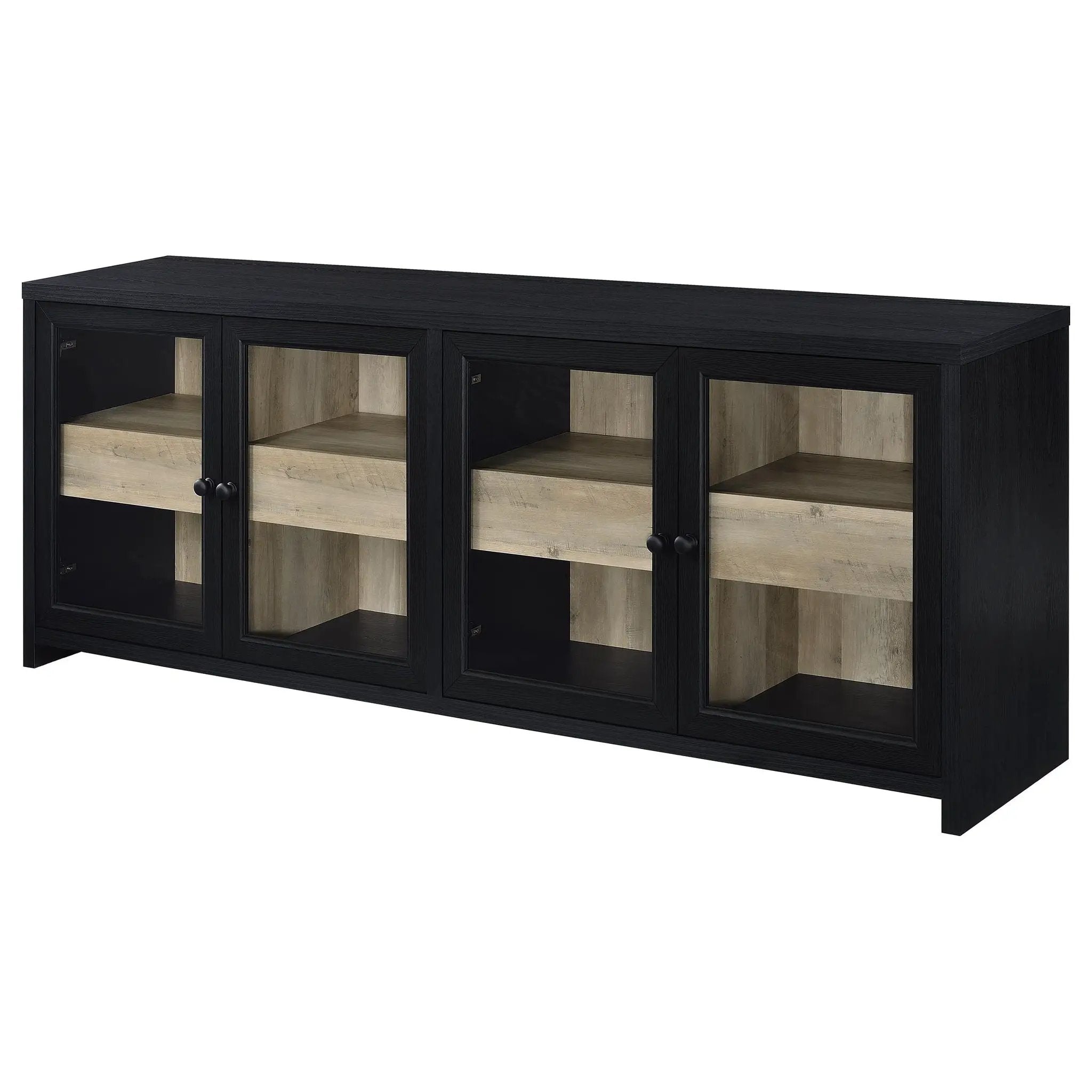 Denison 3-piece Entertainment Center 79-inch TV Stand Black by Unique Piece Furniture