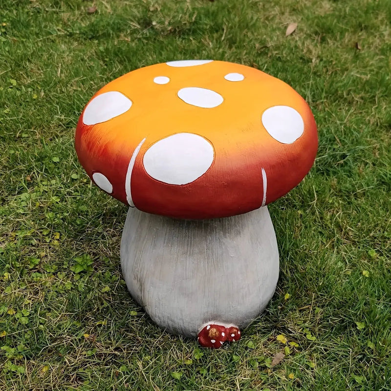 13.4" Oversized Mushroom Statue Stool by HouseOfZazla