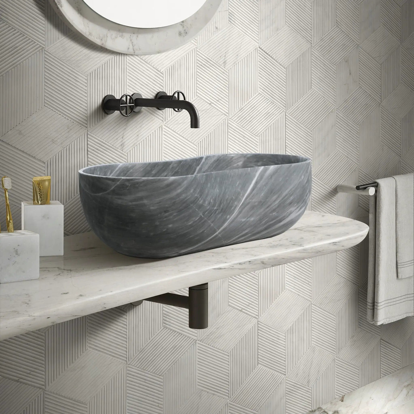 Bathroom Vessel Sink With Wavy Design by HouseOfZazla