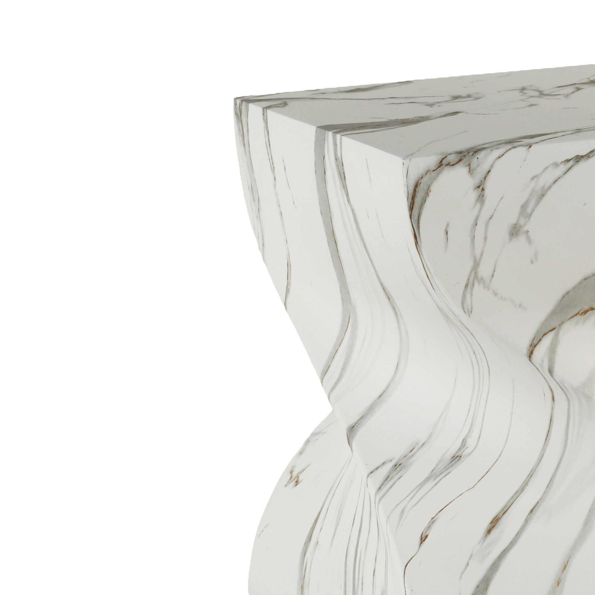 Outdoor End Table, Round Side Table For Patio And Garden - Marble by Unique Piece Furniture