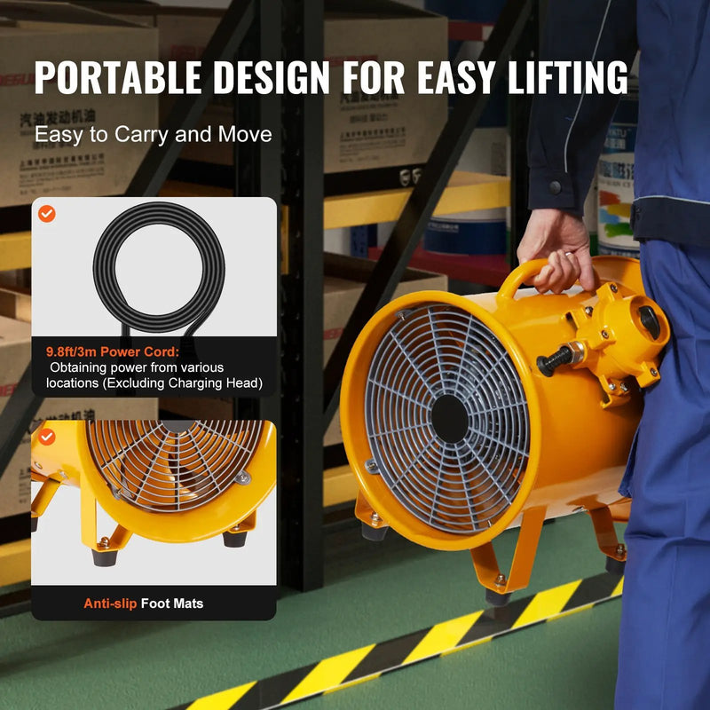 Portable Ventilator, 10" Heavy Duty Cylinder Fan, 350W by HouseOfZazla