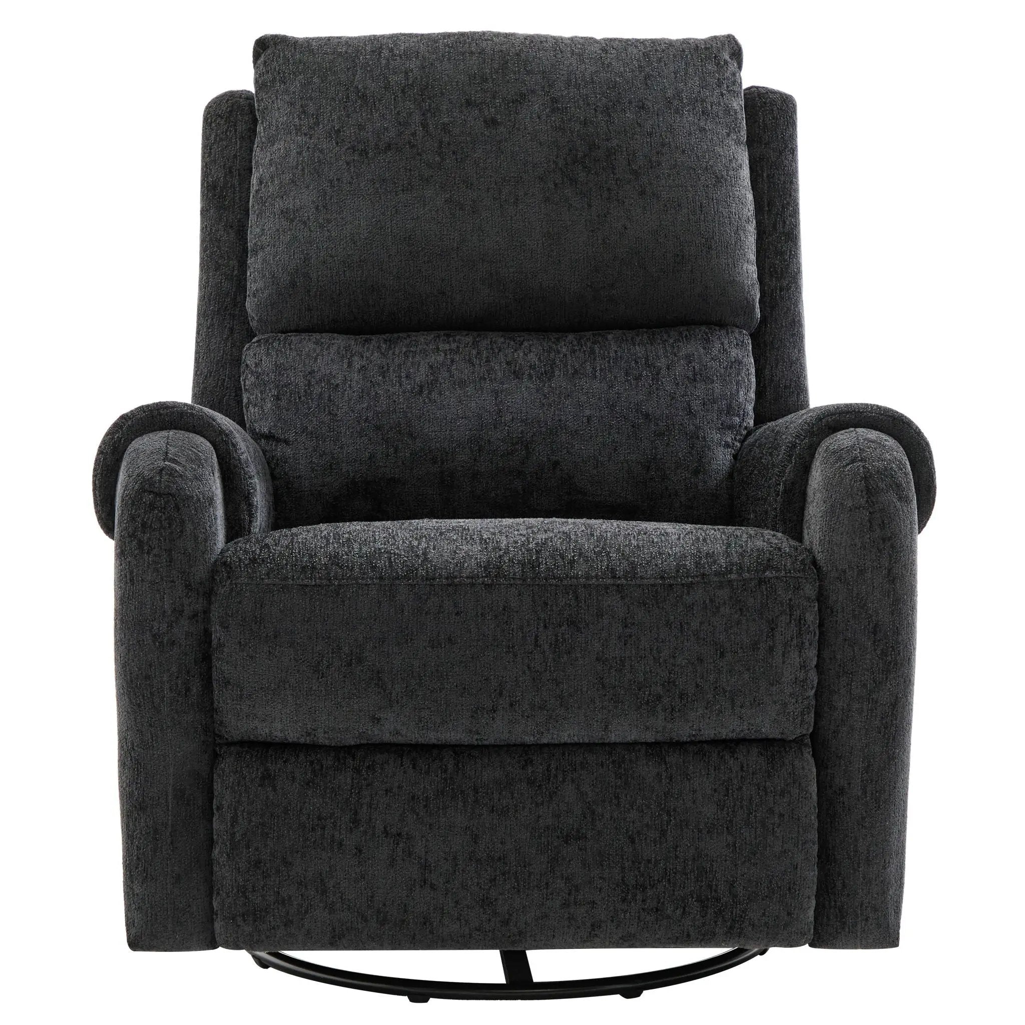 Manual Recliner Massage Chair With Swivel Rocker, 8 Massage Modes, Side Storage Pocket by Unique Piece Furniture