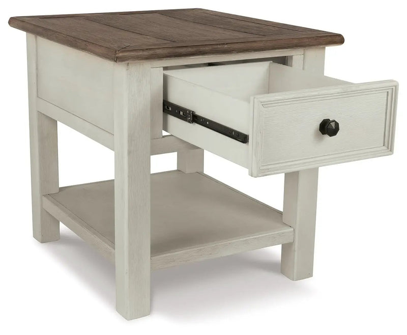 Bolanburg - Rectangular End Table - White / Brown / Beige by Unique Piece Furniture