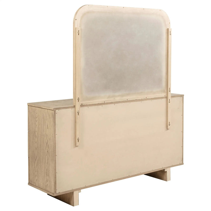 Kailani 9-drawer Dresser and Mirror Beige Oak by Unique Piece Furniture