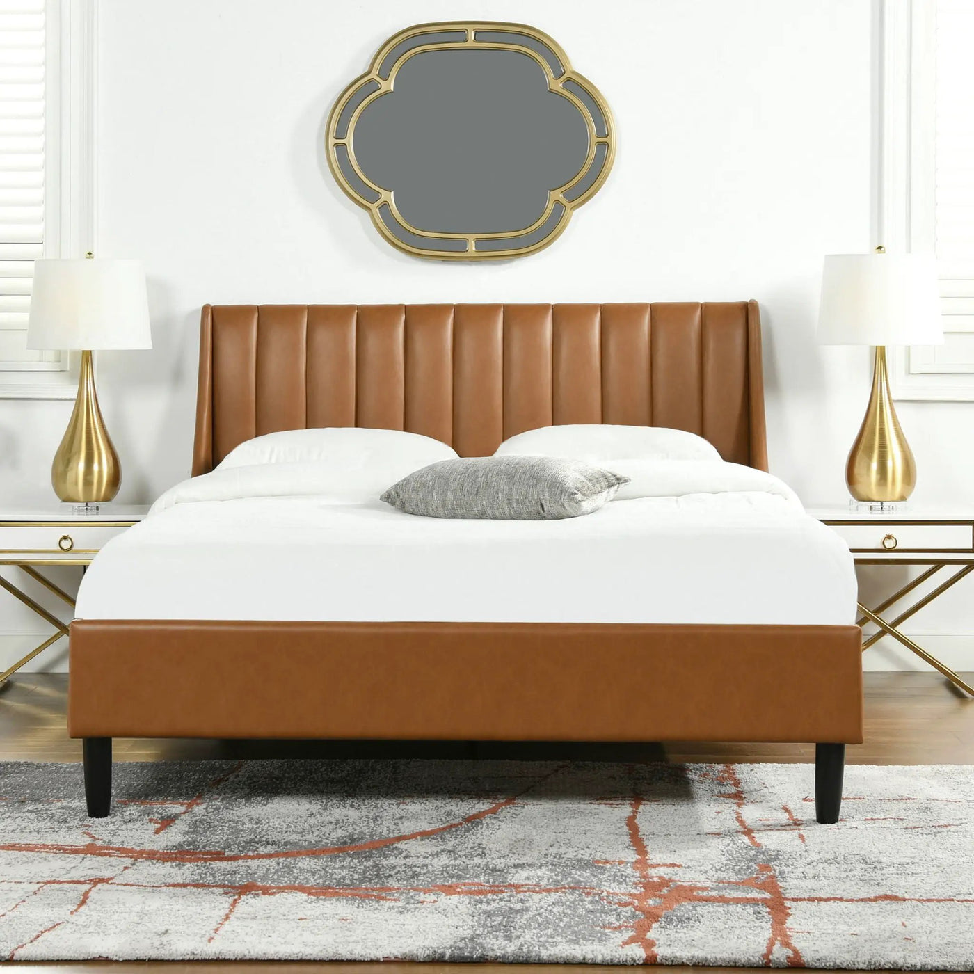 Aspen - Vertical Tufted Modern Headboard Platform Bed Set by HouseOfZazla